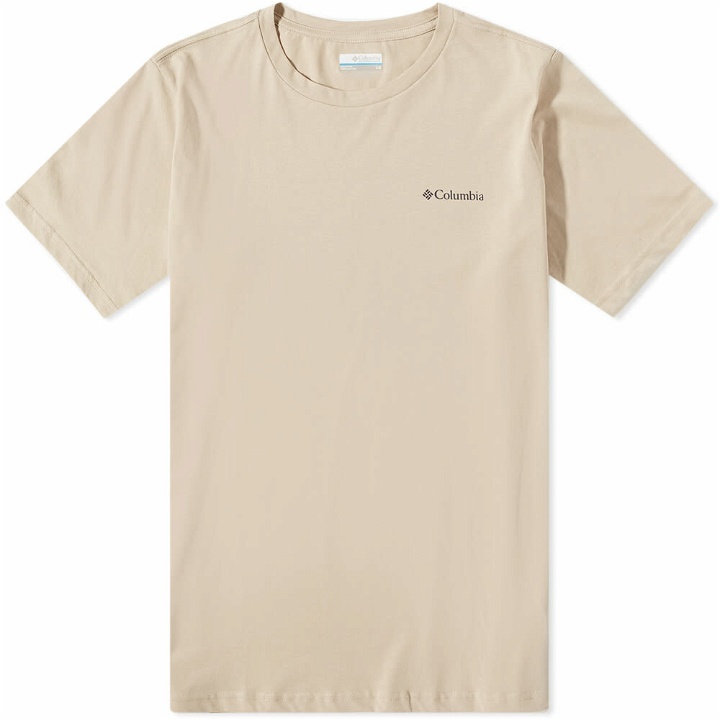 Photo: Columbia Men's Rapid Ridge™ Back Camp Sites Graphic T-Shirt in Ancient Fossil