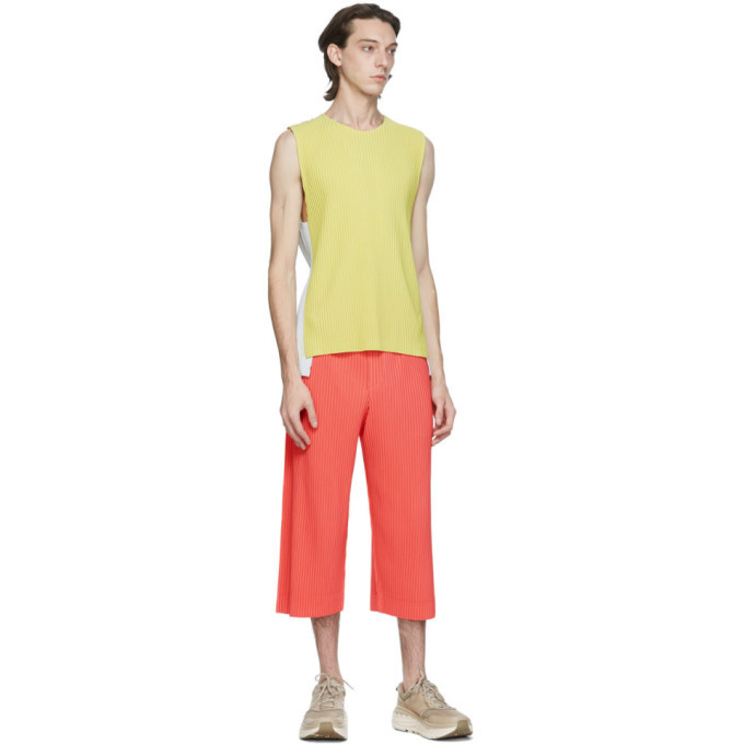 Homme Plisse Issey Miyake Pink Colorful Pleats Trousers Homme