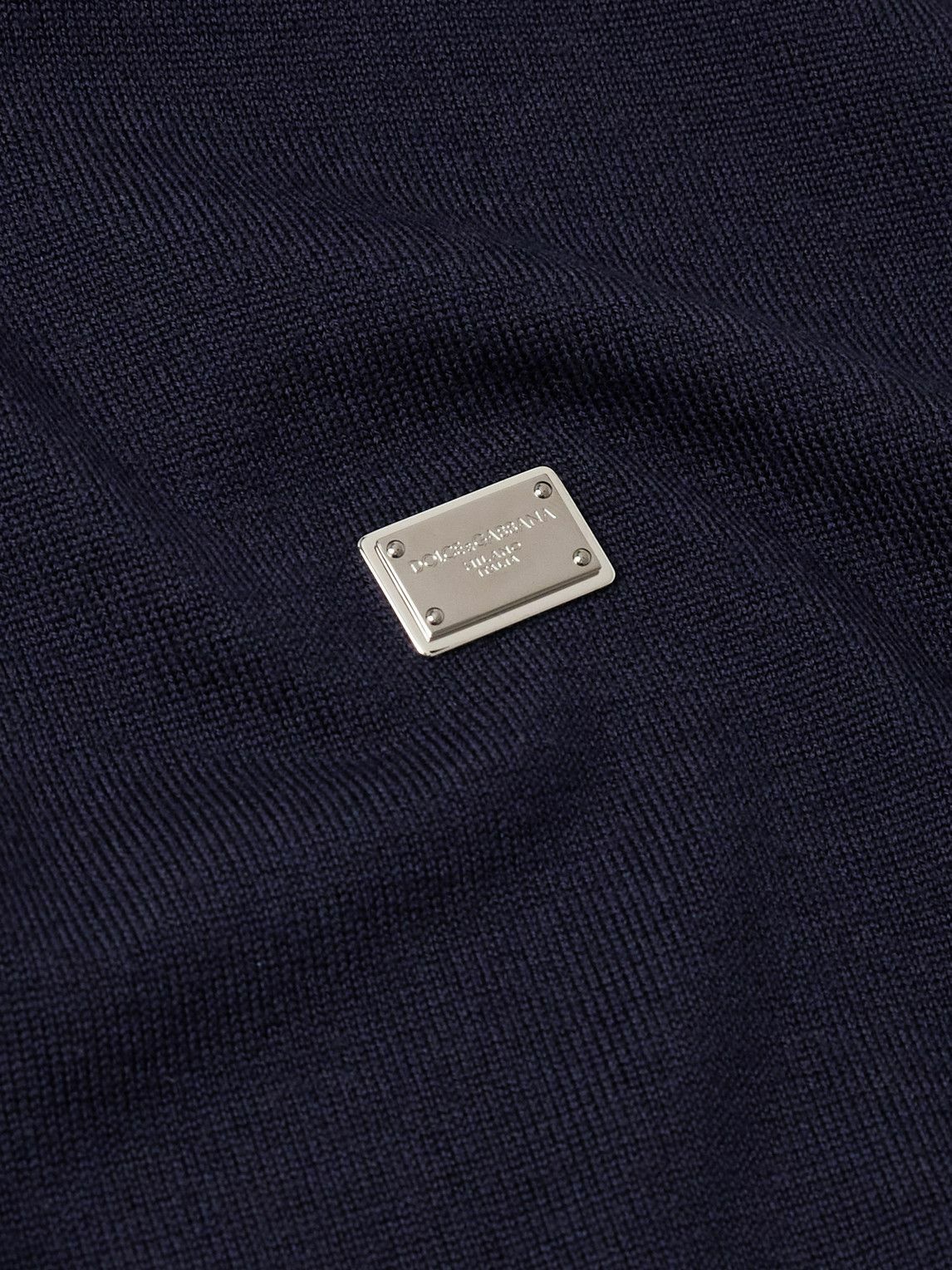 Dolce&Gabbana - Logo-Appliquéd Wool Hoodie - Blue