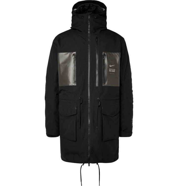 Photo: Nike - Undercover Logo-Print Coated-Twill Parka With Detachable Quilted Down Liner - Black