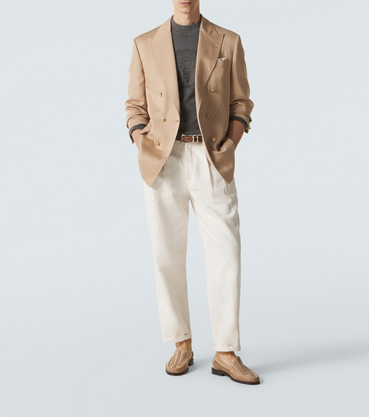 Brunello Cucinelli Woven leather loafers