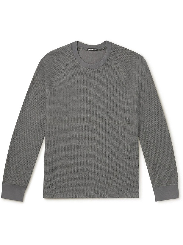 Photo: James Perse - Waffle-Knit Cotton and Linen-Blend Sweatshirt - Gray