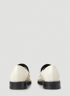 Square Toe Chain Loafers in White