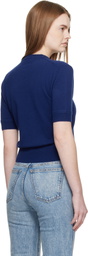 Jil Sander Blue Lightweight Wool Knit T-Shirt