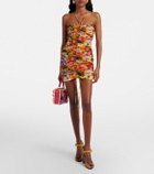 Dolce&Gabbana Ruched floral halterneck minidress