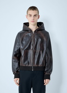 Prada Leather Hooded Jacket