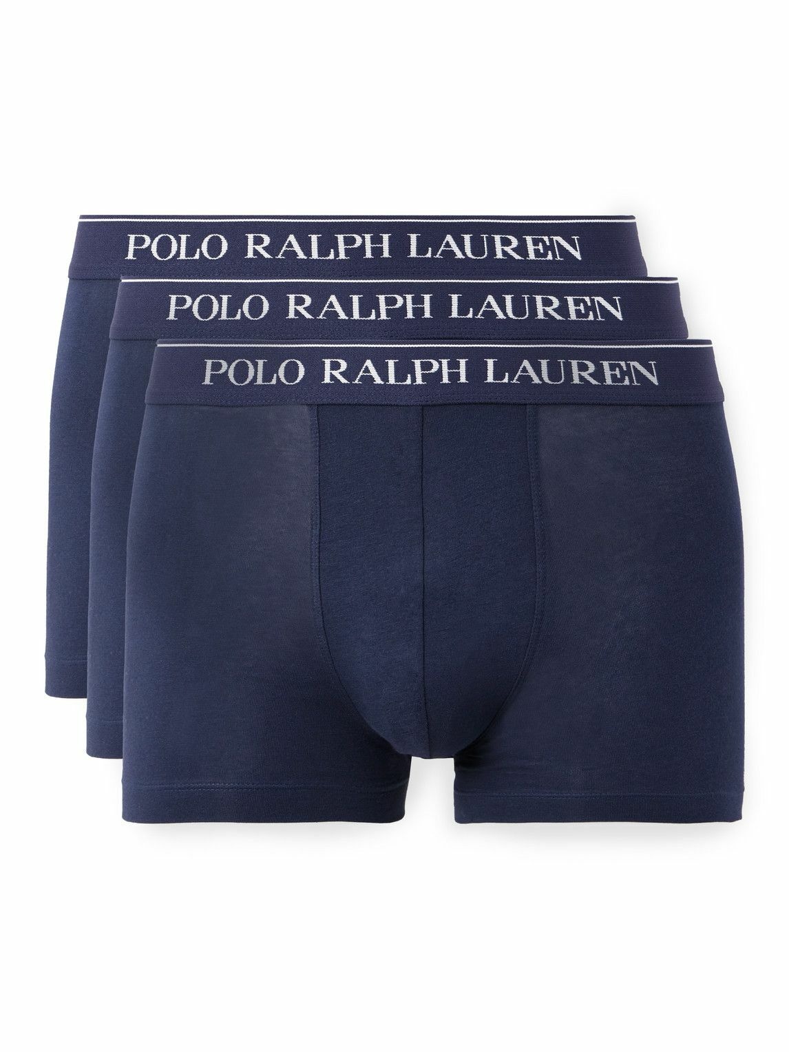 Polo Ralph Lauren - Three-Pack Stretch-Cotton Boxer Briefs - Blue Polo ...