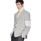 Thom Browne Grey Jersey Four Bar Classic Blazer