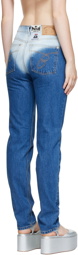 Pushbutton Blue Washed Straight Jeans