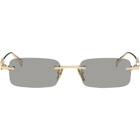 Gucci Gold Rectangular Frame Sunglasses