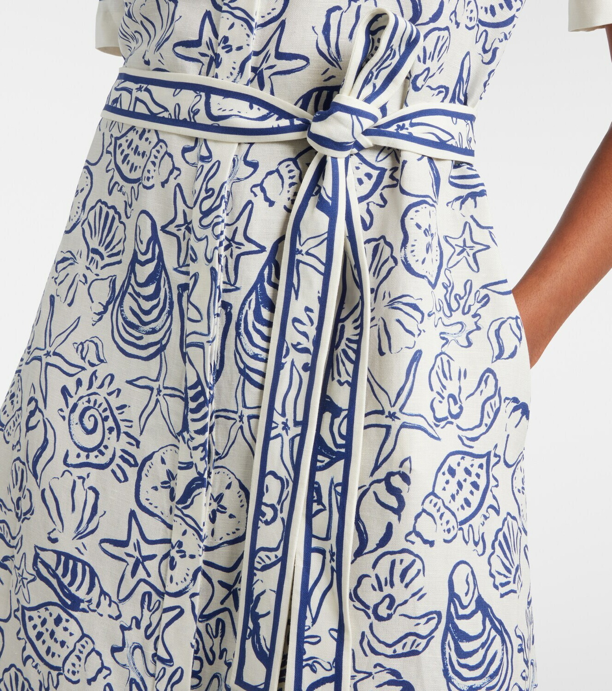 Simkhai Audria printed linen-blend shirt dress