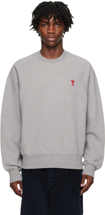 Photo: AMI Paris Gray Ami De Cœur Sweatshirt