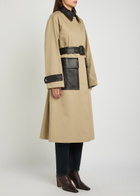 Joseph Zaman Belted Leather and Cotton Coat Camel