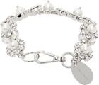 Simone Rocha Silver Faux-Pearl & Crystal Daisy Floret Bracelet