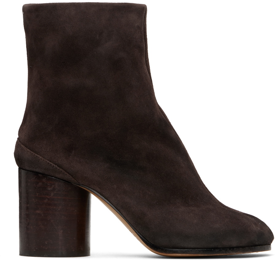 Maison Margiela: Brown Tabi Ankle Boots | SSENSE