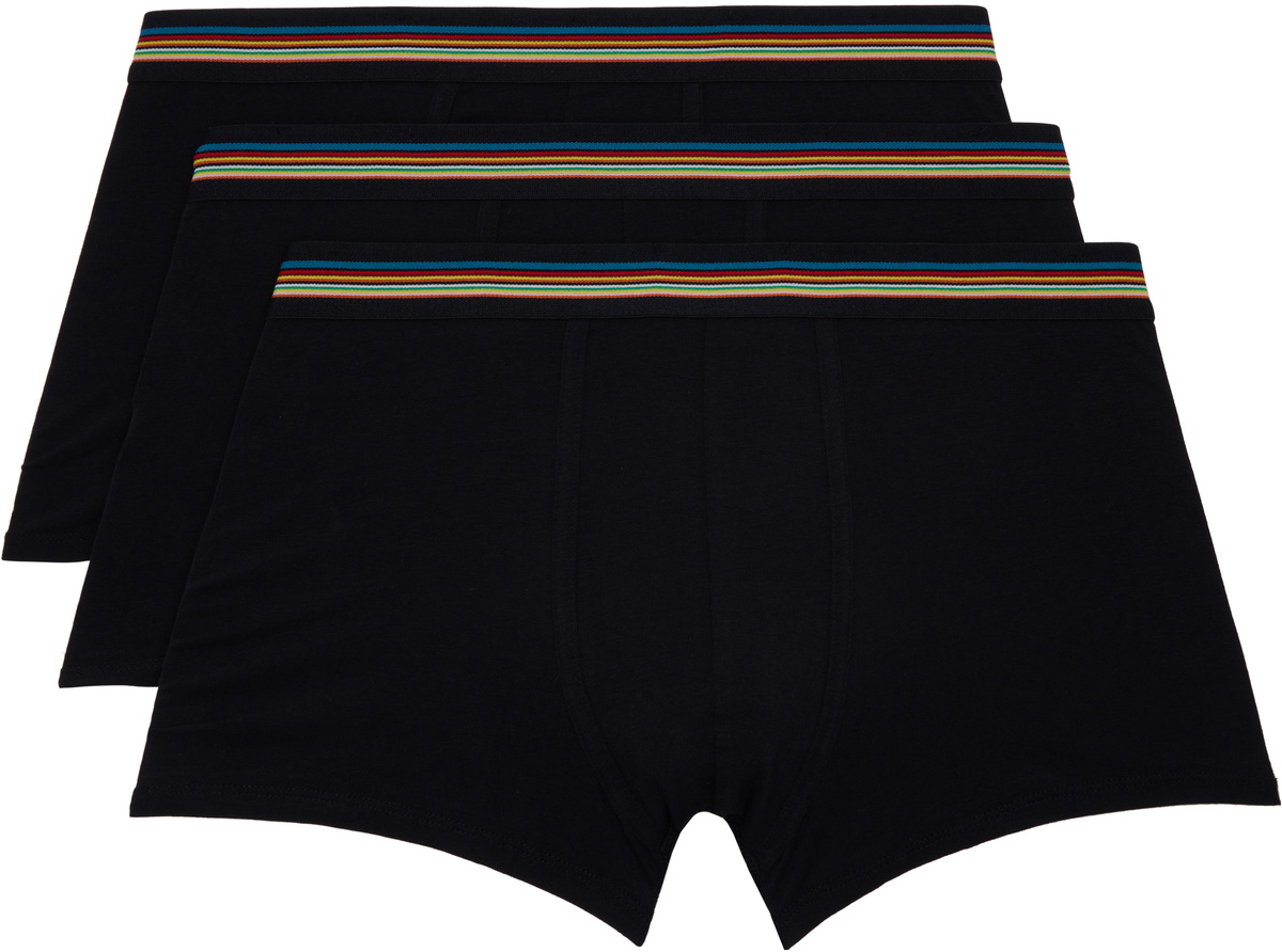 Paul Smith Three-Pack Black Artist Stripe Boxer Briefs