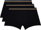 Paul Smith Three-Pack Black Artist Stripe Boxer Briefs