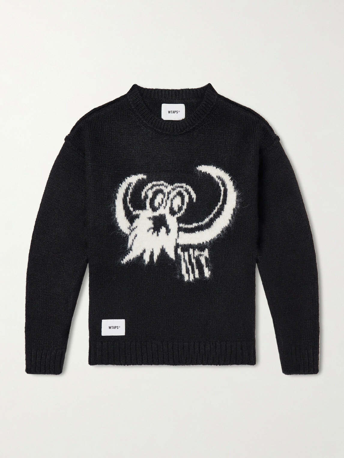 WTAPS - Logo-Intarsia Woven Sweater - Black