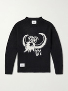 WTAPS - Logo-Intarsia Woven Sweater - Black