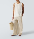 Frame Crochet cotton-blend tank top