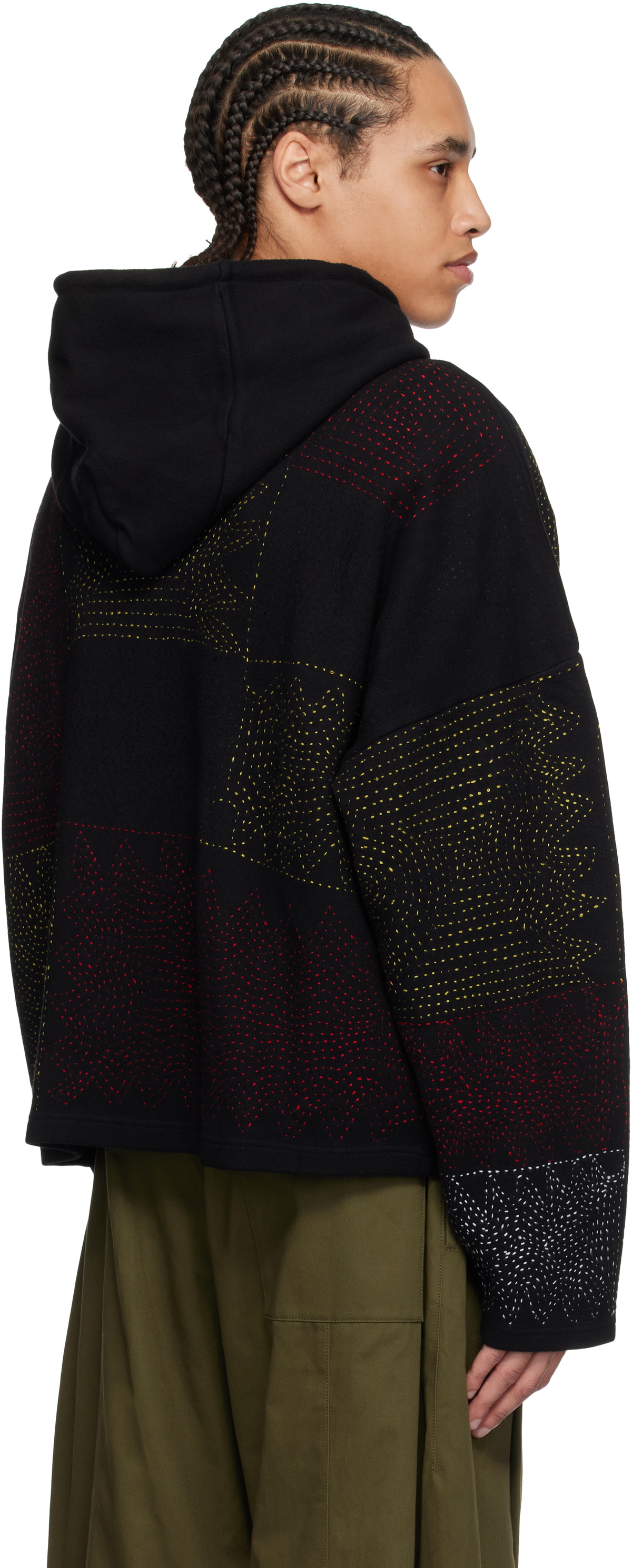 Glass Cypress SSENSE Exclusive Black BORO Hoodie