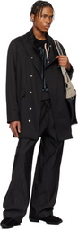 Kiko Kostadinov Black Riadis Pleated Coat