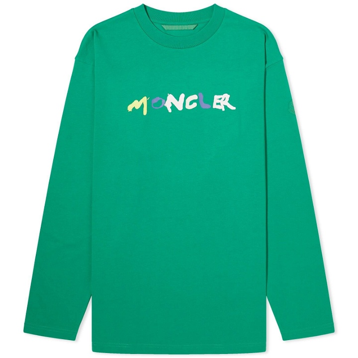 Photo: Moncler Men's Logo Long Sleeve T-Shirt in Green