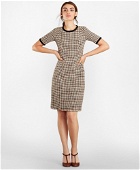 Brooks Brothers Women's Checked Tweed A-Line Dress | Brown/Black