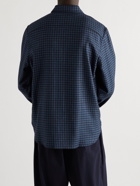 UMIT BENAN B - Houndstooth Cashmere and Silk-Blend Shirt - Blue