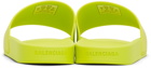 Balenciaga Green BB Pool Slide Sandals