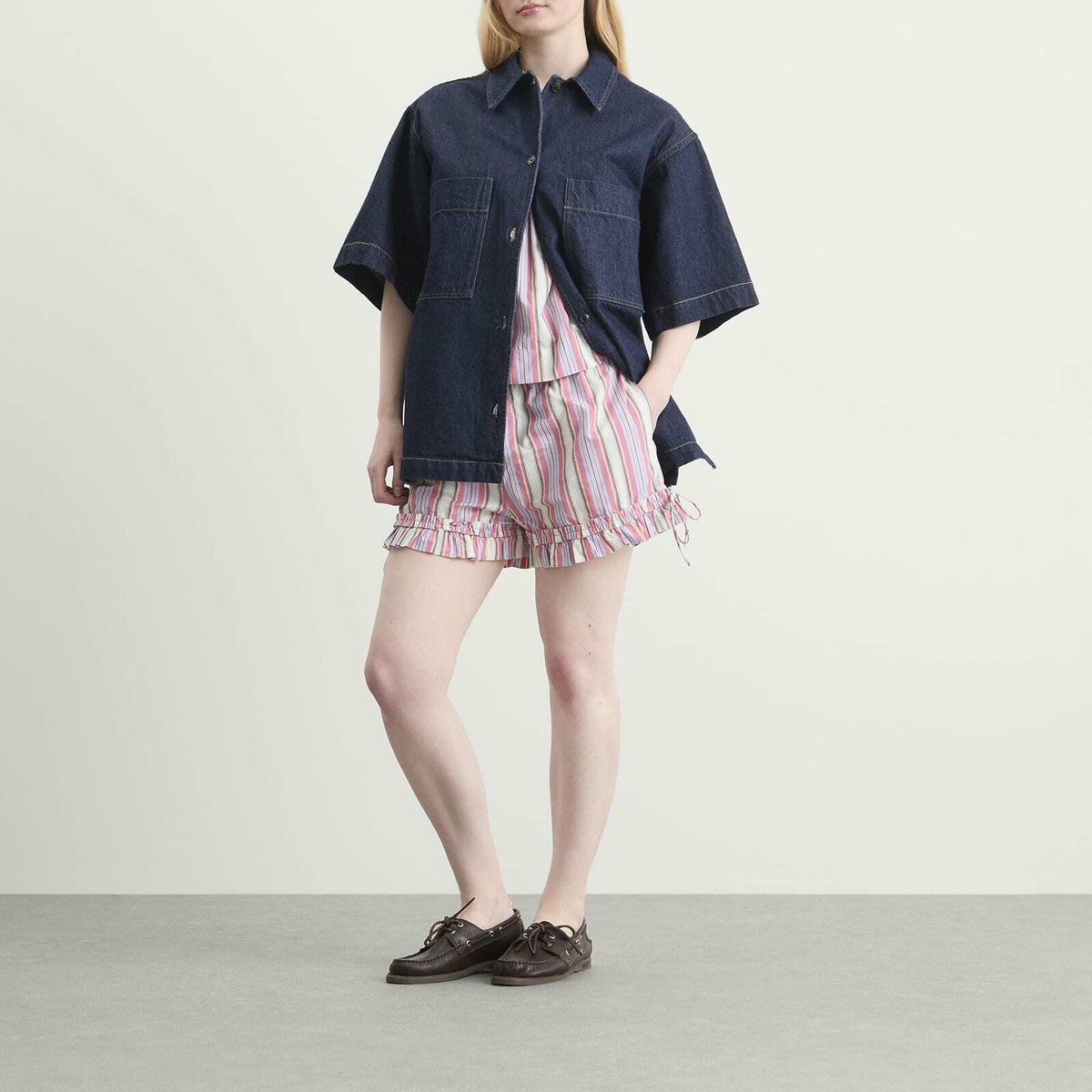 Damson Madder Women's Mafalda Frilly Tie Bloomer in Pink