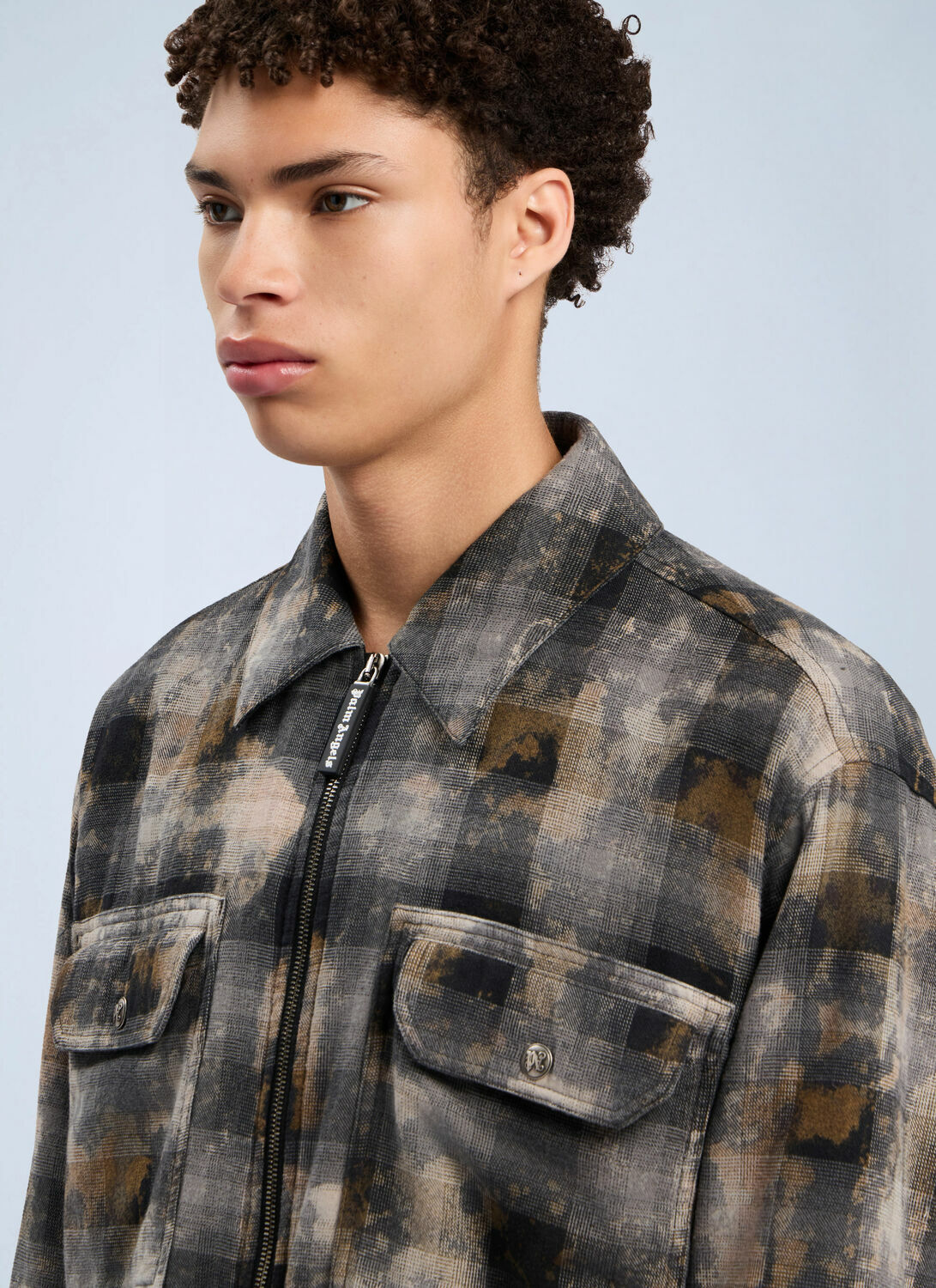 Palm Angels Curved Logo Check Overshirt