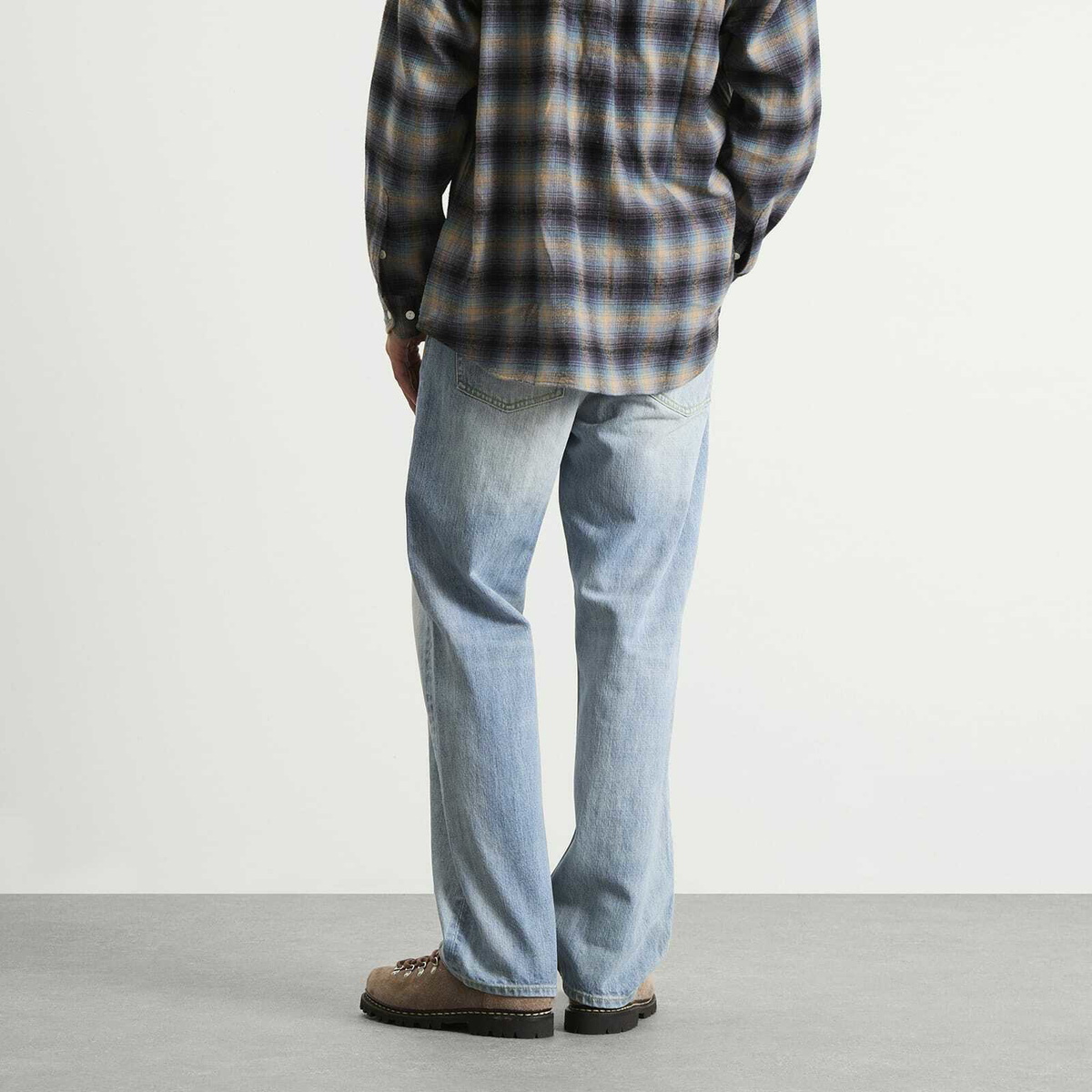 Dubbleware Men's Straight Leg Selvedge Denim Jeans in Stone Wash