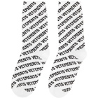VETEMENTS White All Over Logo Socks