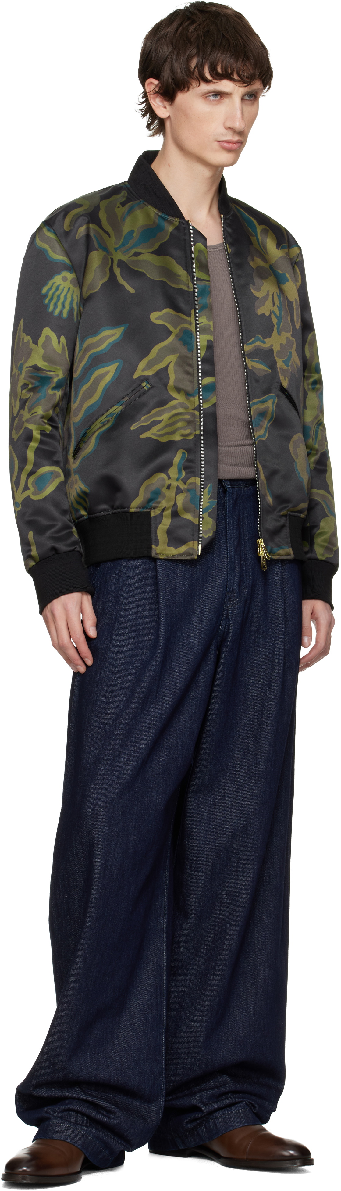 Paul Smith Brown Bohemia Print Bomber Jacket