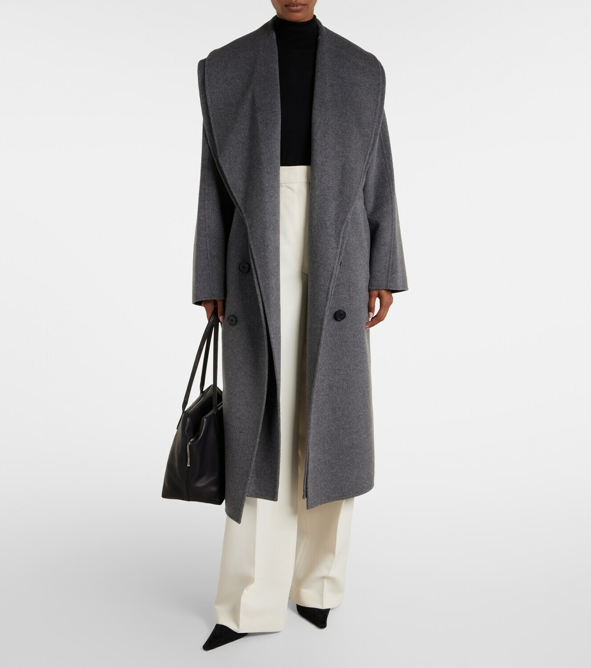 Róhe Scarf-detail wool and cashmere coat
