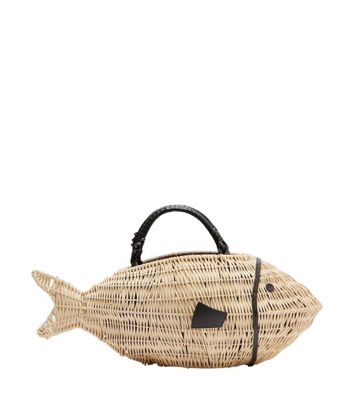 Photo: Staud Cleo Small wicker top-handle bag