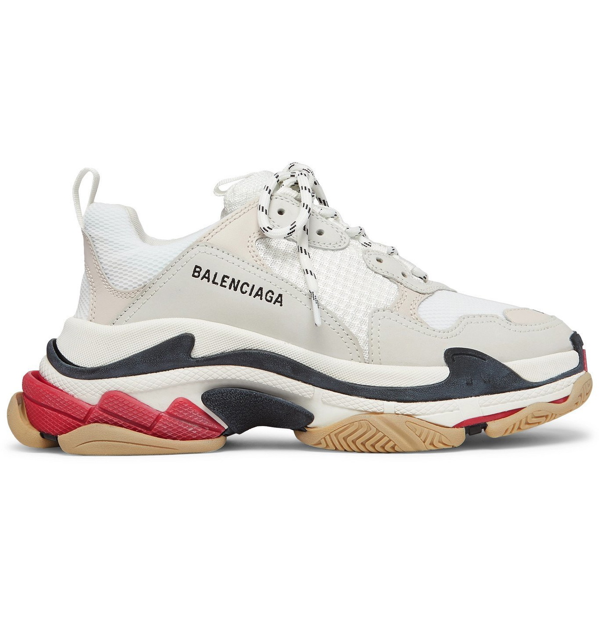 Balenciaga Triple S Mesh Nubuck and Leather Sneakers White Balenciaga