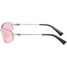 Miu Miu Eyewear Silver Rimless Metal Oval Sunglasses