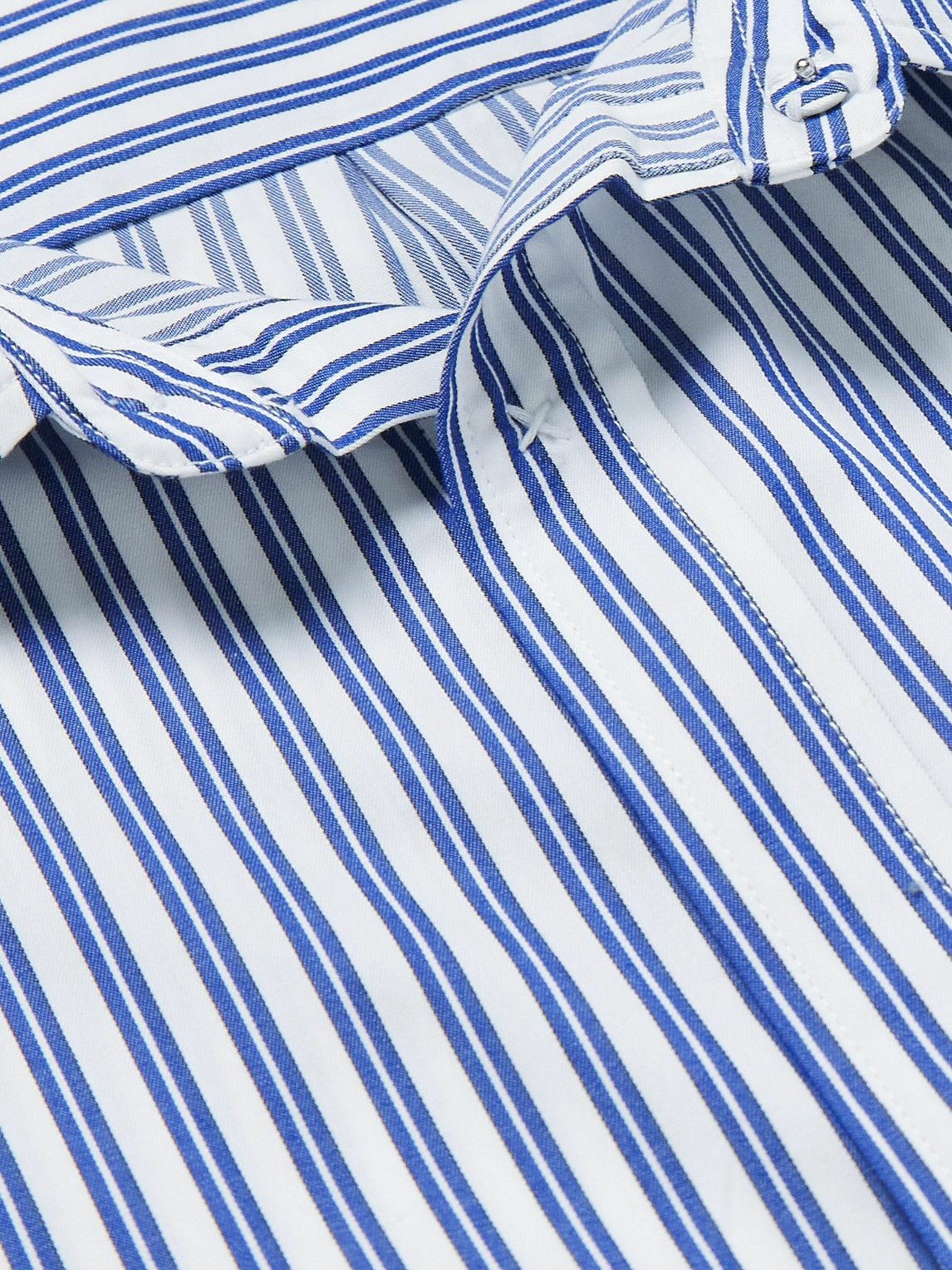 MANAAKI - Mahi Embroidered Striped Cotton-Poplin Shirt - Blue