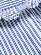 MANAAKI - Mahi Embroidered Striped Cotton-Poplin Shirt - Blue