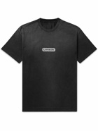 Givenchy - Distressed Logo-Print Cotton-Jersey T-Shirt - Black