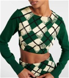 Burberry Argyle cropped cotton sweater
