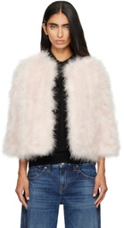 Yves Salomon Pink Turkey Feather Jacket