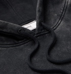 AMI - Acid-Wash Fleeceback Cotton-Jersey Hoodie - Black