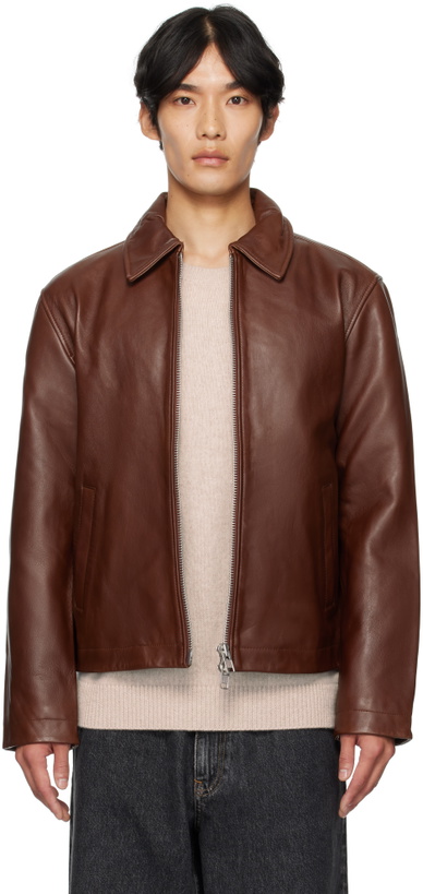 Photo: Sunflower Tan Short Leather Jacket