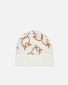 Pinko Monogram Jacquard Beanie Cream/Beige