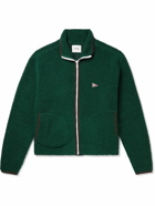 Drake's - Throwing Fits Logo-Embroidered Wool-Blend Fleece Jacket - Green