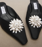 Jimmy Choo Ines embellished satin mules