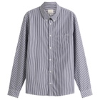 A.P.C. Men's New Greg Stripe Poplin Shirt in False Black